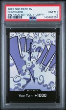 2025 ONE PIECE PROMOS TIN PACK SET VOL.1 -LUFFY- DON!! CARD PSA 8