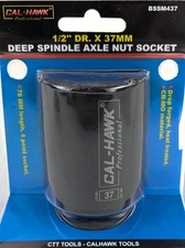 1/2" DR. X 37MM DEEP IMPACT SOCKET 6 POINT SKT Chrome Molybdenum CR-MO MATERIAL