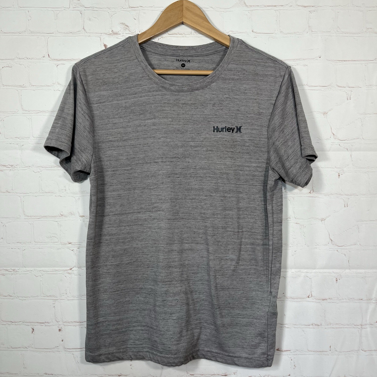 Hurley T Shirt Mens Size Small Gray Short Sleeve Logo Tee Fit Crew Neck