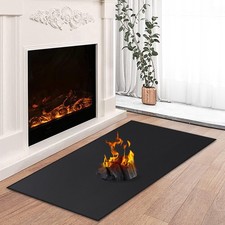 Health Rugs for Fireplaces Fire Resistant, 2' x 3'6" Rectangular , Black