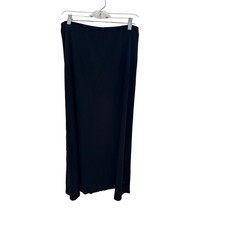 Vtg MAX STUDIO Black Maxi Skirt Elastic Waist Rayon Polyester Blend Size M