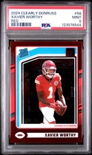 2024 PANINI CLEARLY DONRUSS RED #58 XAVIER WORTHY 31/99 PSA 9