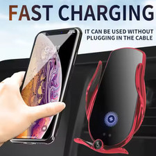 15W Fast Wireless Car Charger Auto-Clamping Phone Mount Holder Compatible iPhone