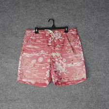 Vintage Polo Sport Ralph Lauren Swim Trunks Mens M Pink Hawaiian Floral Print