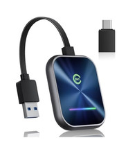 Wireless CarPlay Adapter for iPhone , 2 in 1 Wireless CarPlay Android Auto Ada