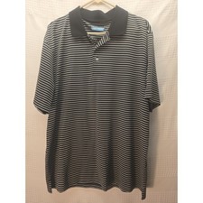 PGA TOUR AirFlux Men's Golf Polo Shirt XL Black Short Sleeve Collar