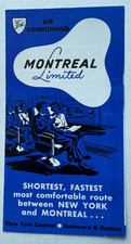 Vtg 1959 New York Central Delaware & Hudson Railroad "Montreal Limited" Brochure