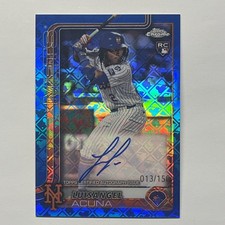 2025 Topps Chrome Logofractor: #RA-LA Luisangel Acuña Blue Auto #’d /150 RC