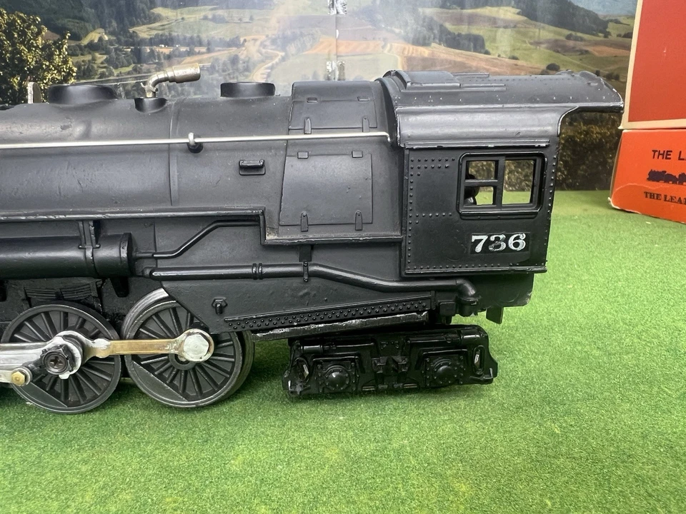 LIONEL POSTWAR #736 BERKSHIRE 2-8-4 LOCO & 736W TENDER LOCOMOTIVE PRR EXCEL C7 - Image 3 of 4
