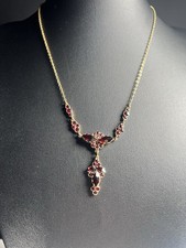 Granat Collier Silber vergoldet Vintage böhmischer Schmuck