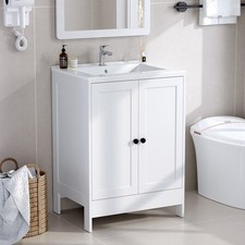 Bathroom Sink Cabinet Vanity Unites with Basin 64cm x 47cm x 85cm White