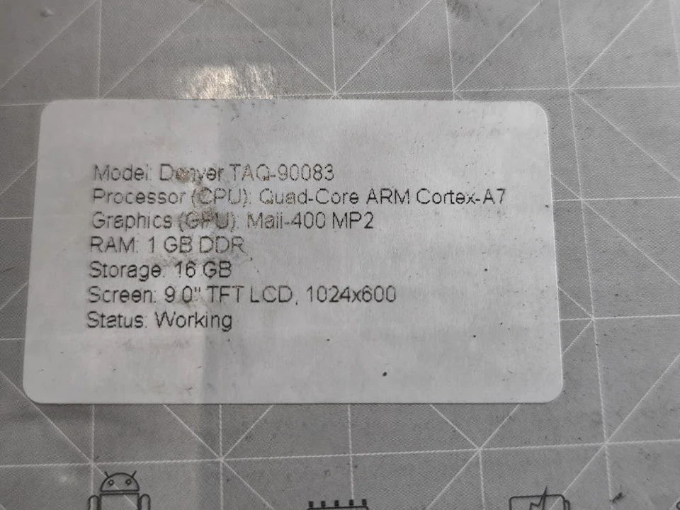 Tablette Denver TAQ-90083 9" 16 Go Quad-Core ARM CORTEX-A7 - Photo 2/4