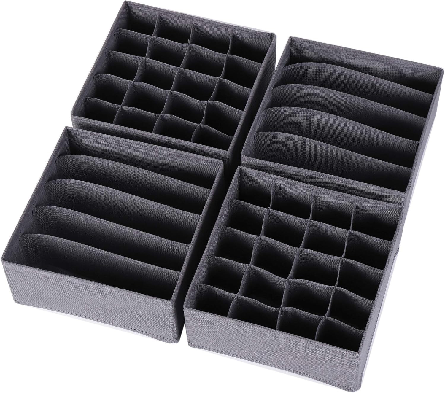 4 Pack Foldable Cloth Storage Box Closet Dresser Drawer Organizer Fabric Baskets-image