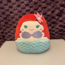 Squishmallow Disney Princess Ariel The Little Mermaid 8    Red Blue Plush Toy EUC