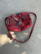 NAS BAG alentino vintage 80s-90s red patchwork textured pleather bag