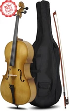 Full Size 4/4 Acoustic Cello Matte Gold Set w/ Bow Bag Rosin Bridge Beginner