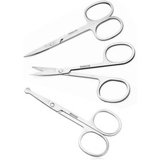 3.5 Inch Small Beauty Scissors for Personal Grooming, Curved  Round Tip Facial