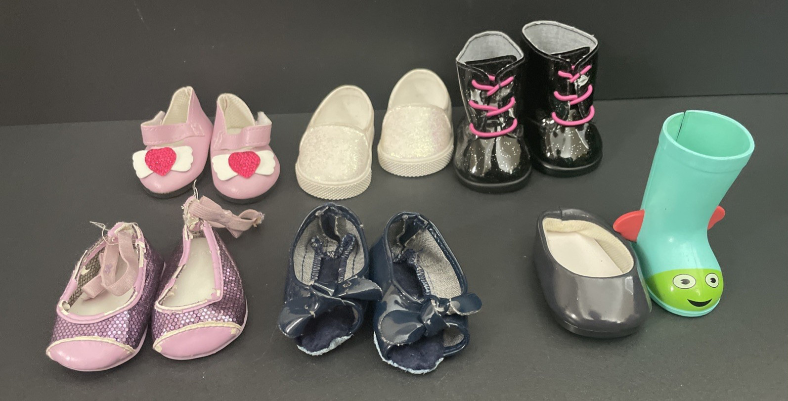 American Girl Doll Shoes 5 Pairs 2 Singles Boots Sneakers Mary Janes Toy Shoes