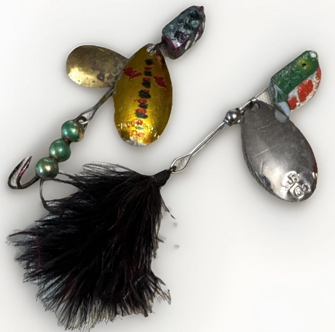 Appât De Pêche Vintage South Bend N°3 - Spinner Avec Plumes, En Métal