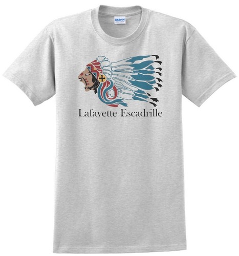 Camiseta Lafayette Escadrille. Gris, caqui, blanco, amarillo. Talla: Pequeña - XXXL - Imagen 2 de 5