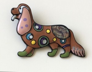 Adorable-artistic-large-dog-Pin-Brooch-enamel-on-Metal