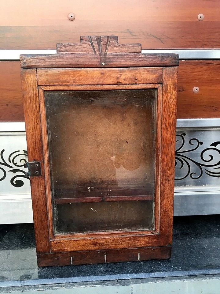 Antiguo Antiguo Original Madera Hecho a Mano Colgante de Pared Reloj Despertador Estuche Caja Foto 2 de 4