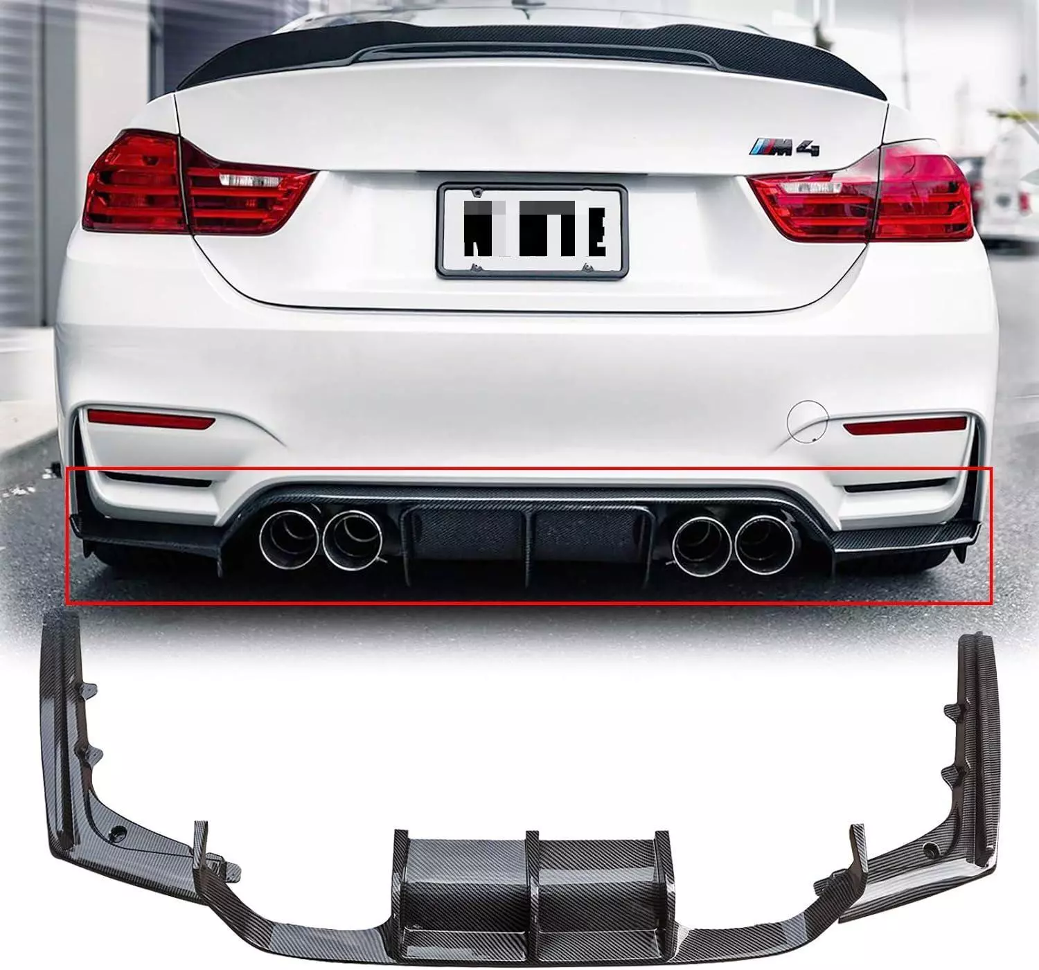 For 2015-2020 BMW F80 M3 F82 F83 M4 Rear Bumper Diffuser Lip Carbon ...