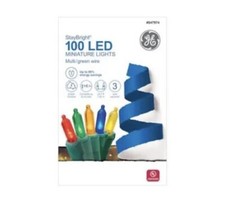 GE StayBright 100 LED Miniature Multicolor Lights Green Wire New