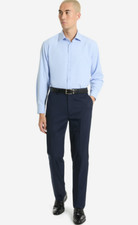 Chaps Men's Flat Front Classic Fit Tailored Suit Separate Pant, Blue, 38W X 32L