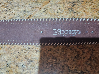 Nocona Belt Co. Brown Leather Flower Embroidered w  display picture 1