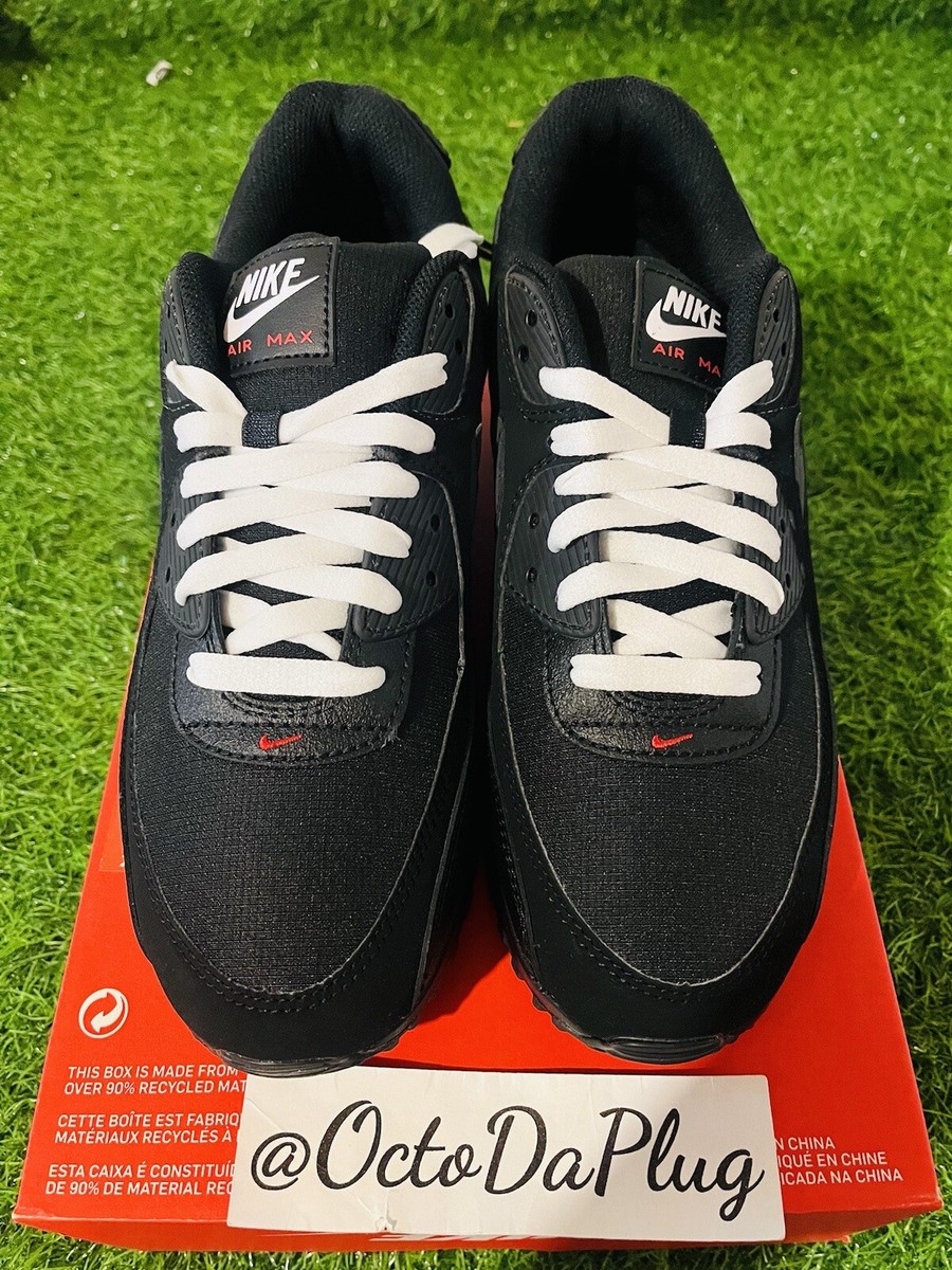 Nike Air Max 90 Bred Black Red Mens Multi Sizes DC9388-002