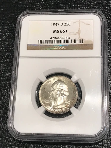 NGC 1947 D MS66+ WASHINGTON SILVER QUARTER-OLD US COIN-DEC277