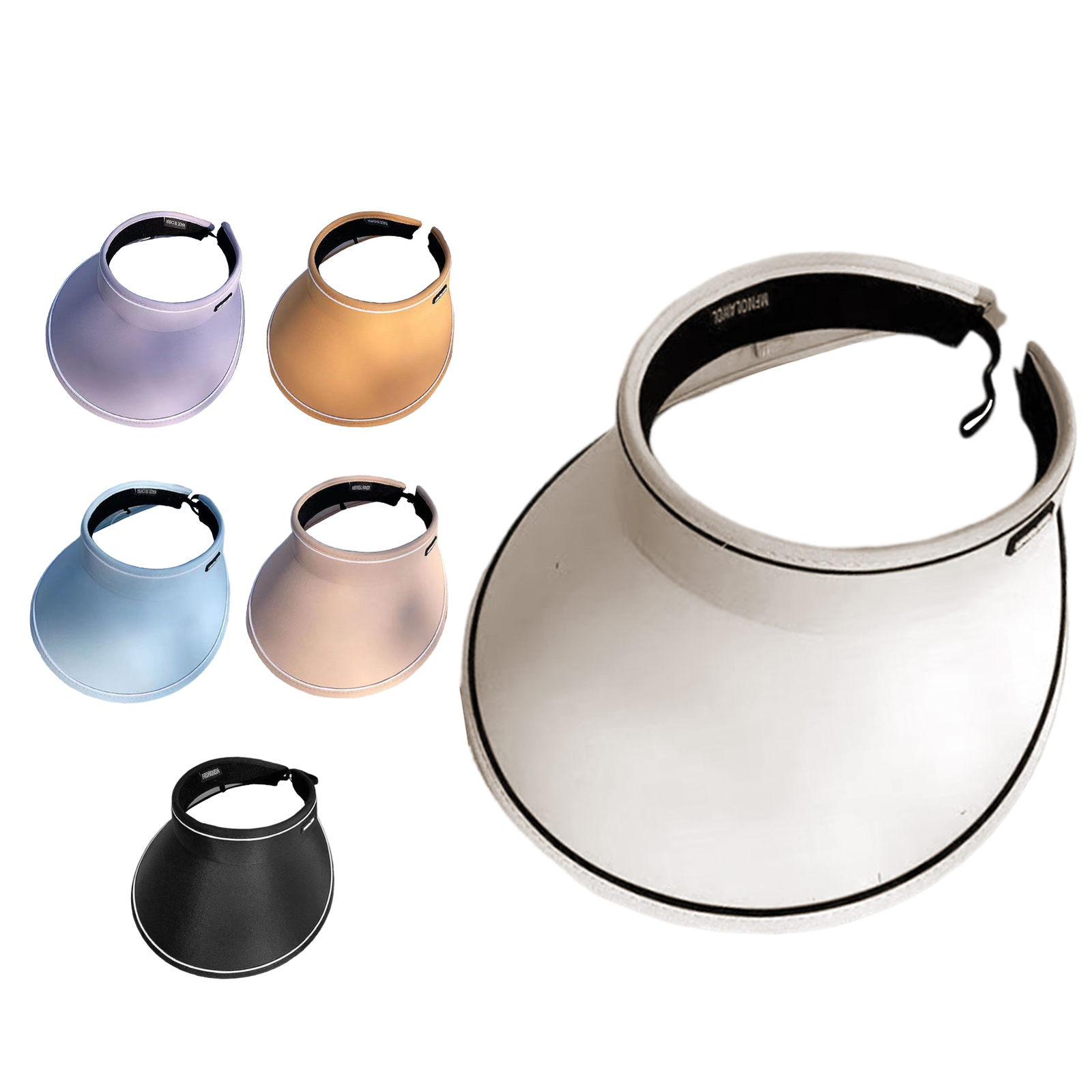 1pc Foldable Sun Visor Hat with Large Brim for UV Protection Empty Top Design