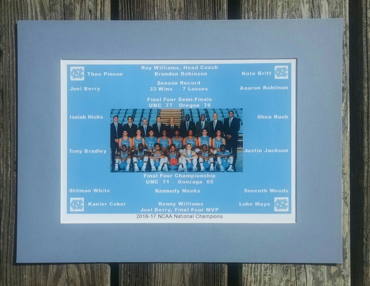 UNC TAR HEELS 2017 FINAL CHAMPS COMMEMORATIVE TEAM ROSTER