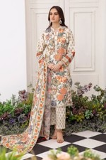 Ethnic Premium Quality Lawn Floral Printed Shalwaar kameez With Lawn Dupatta