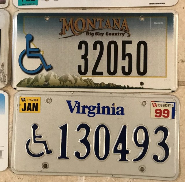 Set Of 10 HANDICAP WHEELCHAIR license plates HC disabled handicapped
