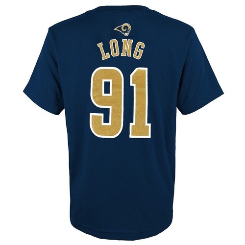 Team Apparel Youth St. Louis Rams Chris Long Mainliner S/S Shirt-Navy,Small (8) - 第 1/11 張圖片