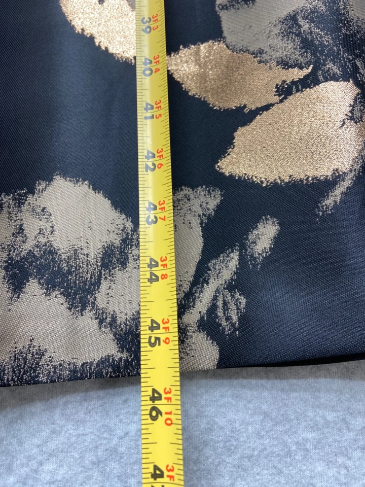 Eliza J Women’s Size 8 Black Gold Floral Jacquard A-Line Midi Skirt Formal Party - Image 3 of 4