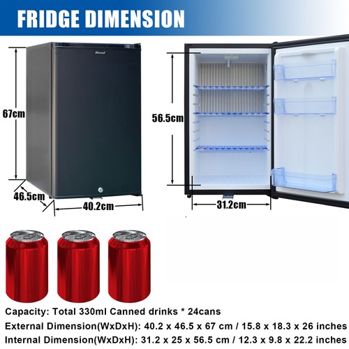 Smad Compact Mini Fridge Quiet No Noise Absorption Refrigerator with Lock Truck - Picture 3 of 11