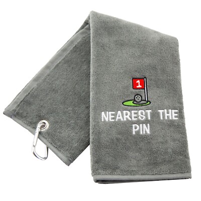 PERSONALISIERTES GOLFHANDTUCH BESTICKT MIT DER NÄCHSTEN ANSTECKNADEL IDEAL FÜR DIE ARBEIT GOLF TAG