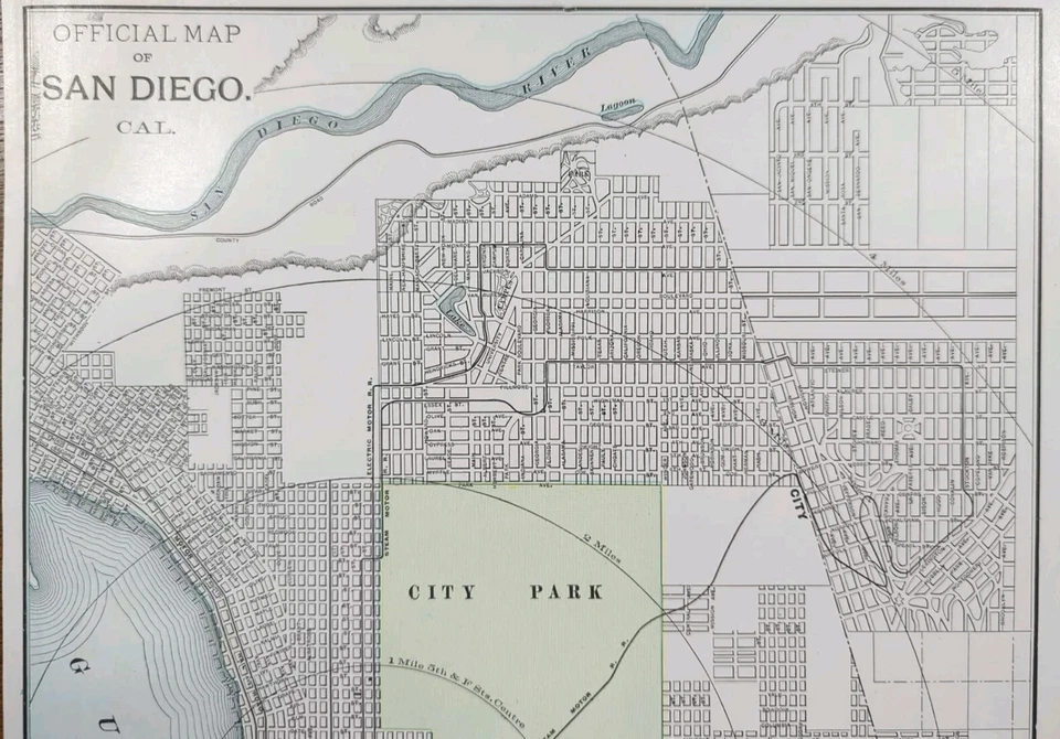 Mapa vintage 1901 SAN DIEGO CALIFORNIA 11"x14" antiguo original PUNTO LOMA CA Foto 2 de 4