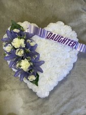 12" / 30cm HEART ARTIFICIAL SILK FUNERAL TRIBUTE FLOWER MEMORIAL WREATH FLOWERS 