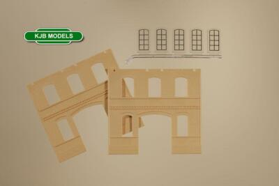 BRANDNEU IN VERPACKUNG OO HO AUHAGEN 80623 BAUZIEGELWÄNDE MIT INDUSTRIEFENSTERN (2 STCK.)