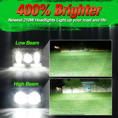 Newest 4pcs 4x6"inch Led Projector Headlights for O-ldsmobile Delta 88 1977-1991 - Foto 3 di 10