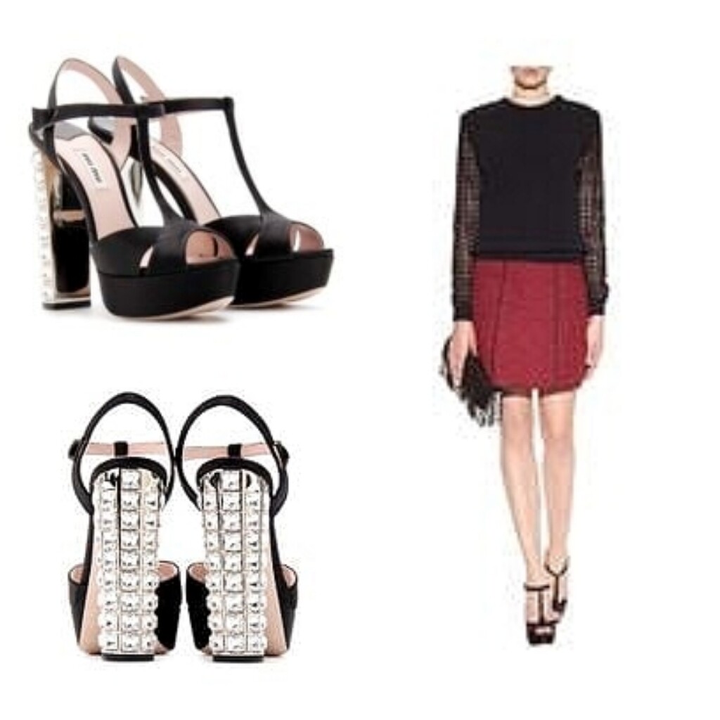 Miu Miu Womens Crystal Embellished Suede Platform High Heels Miu Miu Womens Crystal Embellished Suede Platform High Heels