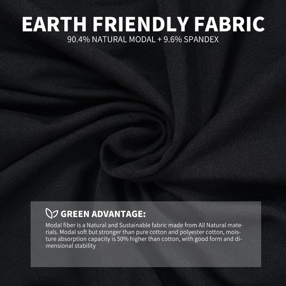 Paquete de 4 calzoncillos boxer GREENWEAR de doble bolsa para hombre - ropa interior modal para hombre, transpirable Foto 4 de 4