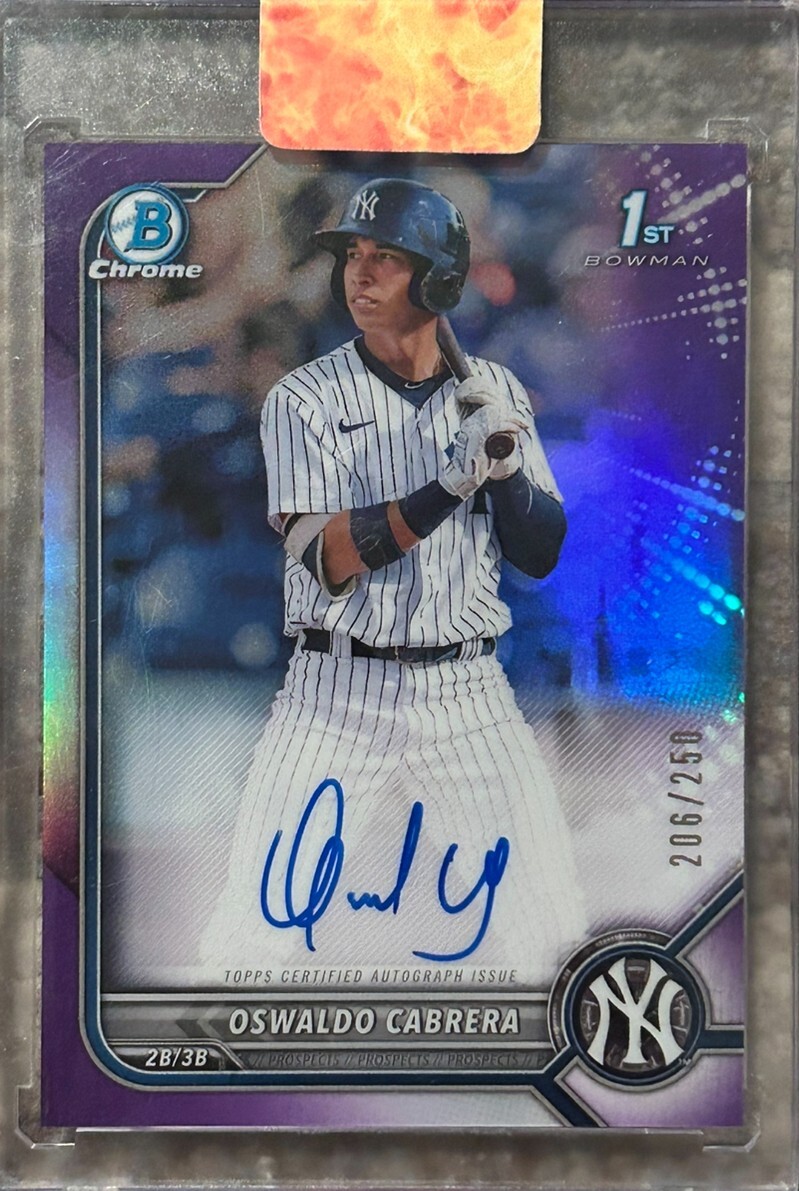 2022 Bowman Chrome 1st - Oswaldo Cabrera Autographs Purple Refractor /250
