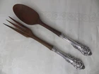 WALLACE SIR CHRISTOPHER STERLING SILVER HANDLE 2 PC. SALAD SET 10 7/8" NO MONO