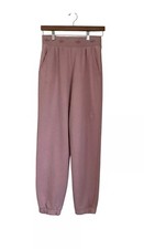 Adidas Originals Pink Cotton Cuffed Med Jogger Pants Pockets Elastic Waist