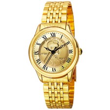 Women's August Steiner CN011YG Quartz Commemorative Coin Dial Bracelet Watch